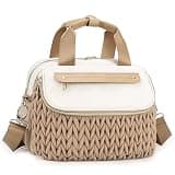 Lushandy Small Diaper Bag Tote, Quilted Diaper Crossbody Bag Baby Daily Storege Bag