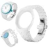 Ceramic Case Band Mod Kit for Swatch X Royal Pop Pocket Watch, Biomaterials Watch Case Strap Change To Wristwatch for Men Women, Waterproof Ceramic Sport Strap