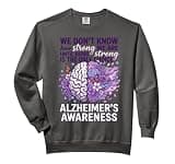 Purple Squad Alzheimer Awareness Ribbon Support Team Comfort Colors Adult Sweatshirt