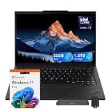 Lenovo ThinkPad T14 G5 14" WUXGA Laptop, Intel Ultra 7 165U, 32GB DDR5 RAM, 1.5TB Storage(512GB SSD+1TB Docking Station Set), Intel Graphics, Backlit Keyboard, Fingerprint, Wi-Fi 6E, Win 11 Pro, Black
