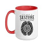 It's Not A Seizure I'm Buffering Epilepsy Awareness Ceramic Mug, Red/White, 15oz