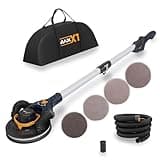 MAXXT 4mm Random Orbital Drywall Sander, Brushless 400W 3.5A Foldable Electric Wall Sander, Sander Tool with 1&2 Modes Suction Switching, Memory Variable Speed, 180° Flex Head, LED Light, Carry Bag