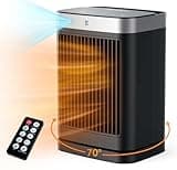Abolee Space Heaters with Motion Sensor,Portable Heaters for Indoor Use,Electric Small Heaters for Large Room Bedroom Office Garage Desk,1500W Ceramic Heating with Remote,Oscillating,Timer,Thermosta