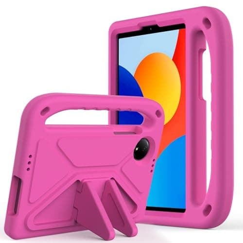 CASETAGfgh Kids Case for Xiaomi Redmi Pad SE 8.7" Case 2024,Light Weight Shock Proof Handle Stand Kids Friendly Protective Cover Case for Xiaomi Redmi Pad SE 8.7inch 2024(Rose RED)