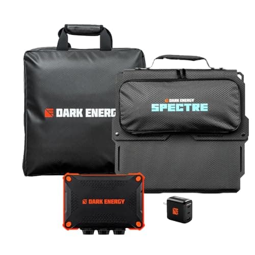 Dark Energy Basecamp Bundle - Poseidon XL 27,000mAh Portable Power Bank + Spectre 56W Foldable Solar Panel with Accessory Kit & 65W Wall Charger - Complete Off-Grid Solar Generator System for Camping