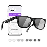 AMZISH Electrochromic AI Glasses for Men & Women, Bluetooth Smart Glasses Powered by ChatGPT, AI Real-time Translation with 164 Languages