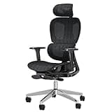 PatioMage Ergonomic Office Chair with Footrest, Big and Tall Desk Chair with Adjustable Lumbar Support, Seat Depth & 3D Armrests, High Back Mesh Computer Chair for Home Office, Black