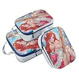 Stackable 3 Set Packing Travel Organizer 100% Polyester Storage Bags For Closets, Shining Magic Anime Girl (3 Set)