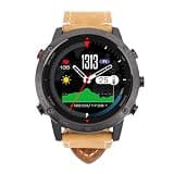 Omquot Sports Smart Watch 1.3 Inch Round Waterproof Message Reminder Fitness Diving Men Ti Alloy Silicone