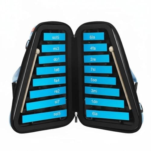 FytStycale 16-Note Xylophone Educational Children's Metal Xylophone Tuning Blue Musical Bell Set for Beginners