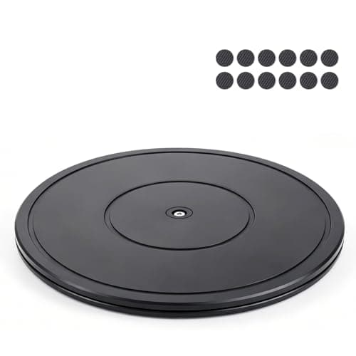 Upgraded 12 Inch 360° Rotating Lazy Susan Turntable Stand - Smoother Rotation & Stronger Load Bearing (Comes with 12 Non-Slip Pads) for Models, Plants, Crafts, TV, Monitor, Fish Tank & Laptop