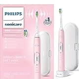 Philips Sonicare ProtectiveClean 6100 Rechargeable Electric Toothbrush, with Pressure Sensor, 3 Cleaning Modes, SmarTimer and QuadPacer, 14-Day Battery Life, Travel Case, Pink, Model HX6876/21