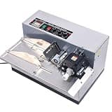 Qiokoith Automatic Coding Machine, Ink Wheel Marking Machine, 180W Solid Dry Ink Batch Coding Machine, Label Printer Date Coder for Picture Barcode