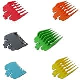 HOTIOGA Professional Cutting Blade Guard for Glaker 6026,6 mm 10mm 13mm 1.5mm 3mm 4.5mm, 6 Packs Combs Clipper Guides Replacement - 1/16" to 1/2" (Multi-Colored)