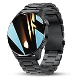 LAKEYLOYI Smart Watches Men Women, Bluetooth Calls, Heart Rate Sleep Monitor,IP67 Waterproof Fitness Tracker, Black Stainless Steel Watches for Android & iOS
