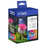 LC3013 XL Ink Cartridges Compatible with Brother LC3011 LC3013 – High Yield Replacement for MFC-J497DW, J491DW, J690DW, J895DW Printers – 4 Pack (Black, Cyan, Magenta, Yellow)