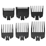 HOTIOGA Professional Cutting Blade Guard for Glaker 6026, 6 Packs Combs Clipper Guides Replacement - 1/16" to 1/2" (Black),6 mm 10mm 13mm 1.5mm 3mm 4.5mm