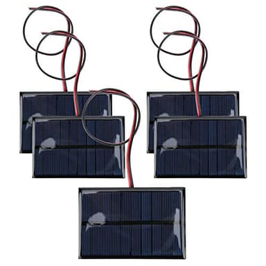 Baxnore 5V 150mA Solar Panel High Efficiency Polysilicon Solar Charger Module for Solar Lights Phone Chargers DIY Projects Weather 5PCS with 30cm Cable