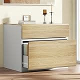 ModernMate 2 Drawer Lateral File Cabinet, 31W*23H Wood Filing Cabinet with Anti-tilt Mechanism, Home Office Storage Filing for Letter, A4 & Legal Size, Light Walnut