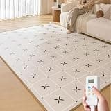 Heated Floor Mat, Infrared Radiant Floor Heater, Easy-Clean PVC Electric Heated Rug, Fast Heating Foot Warmer for Under Desk, Home Office