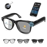 AI Smart Glasses with 4K Camera & Audio | Bluetooth Video Recording Sunglasses with ChatGPT Translation, Voice Control, EIS Stabilization, Object Recognition, Smart Glasses for Men & Women (Black-Q6)