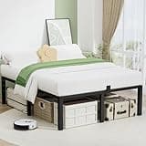 14 Inch Queen Metal Bed Frame, 3500Lbs Heavy Duty Black Queen Size Platform Bed with Under-Bed Storage Mattress Slide Stopper, Sturdy Steel Support, No Box Spring Needed, Noise Free, Easy Assembly