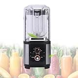 Soundproof Blender 2200W with Quiet Shield, 2L Capacity, Fast Ice Crusher, Self Cleaning, Multifunction Commercial Smoothie Maker