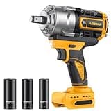 AIDERAR Impact Wrench for DeWalt Battery, 1328Ft-Lbs (1800N.m) Impact Driver, 1/2" Impact Gun 3-Speed High Torque Power Tool for Tire Removal, Rusted Bolts, Heavy Equipment(No Battery)