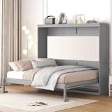 Merax Modern Farmhouse Solid Wood Murphy Bed Chest