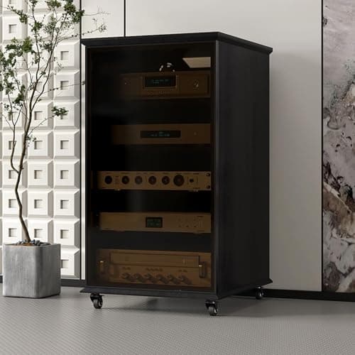 YUZDNM Av Cabinet,Stereo Component Cabinet,Media Cabinet, Audio Rack Cabinet,Audio Cabinet,Record Player Console Cabinet,Corner Media Cabinet(Black,99.2cm/39.05in)