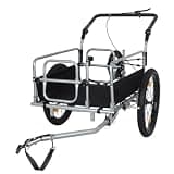 3-in-1 Heavy-Duty Bike Cargo Trailer – E-Bike Compatible Steel Frame, 110lb Capacity, Convertible Stroller & Pull Cart w/Suspension, 20" Wheels & Accessories (Black)
