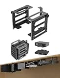 NOTMBESTM Adjustable Under Desk Mount Holder, Fit for Holding NAS System, Battery Backup, Desktop Tower, Video Game Console, Mini Pc, Cable Box, Projector, or Small Devices Wall Mounted (Black)