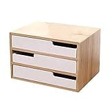 Multifunctional Office File Cabinet 2/3/4-Tier Wooden Storage Box Desktop for A4 Paper Small Chest of Drawers Data Storage Solution 35 × 26 × 23 cm