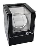 Versa Single Watch Winder Elite Automatic Watch Winder - Quiet Japanese Motor - 12 Settings - Compatible with Rolex's, Cartier, Omega, and More (Black Leather)