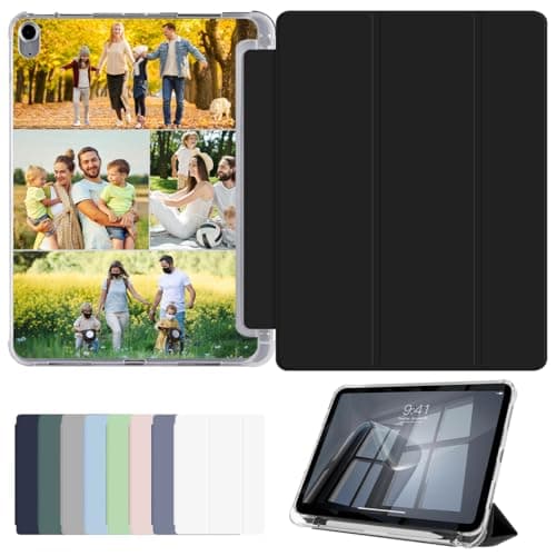 Custom Case for iPad 8th Generation 10.2 inch 2020 (Model: A2428 A2429 A2270 A2430) with Photo/Text,Personalized Collage Picture/Name Cover Shell Protective Leather, Auto Sleep/Wake