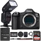 Canon EOS R5 Mark II Mirrorless Camera (Body Only) with TTL PRO Flash + SanDisk Extreme PRO 128GB Memory Card (11pc Bundle)