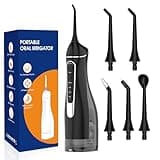 Water flossers for Teeth Pick, Portable Oral Irrigator Dental with 4 Modes 5 Jet Tips, IPX7 Rechargeable Water Tooth Flosser for Braces Sensitive Gum Care,300ml Tank for Home Travel Use