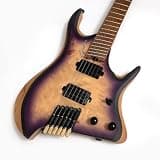 Headless Electric Guitar, 6-String Fanned Fret Guitar,Roasted Maple Neck 24 Fret Professional Guitar