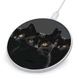 Black Cats Eyes Wireless Charger, Fast Charging Pad