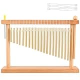 EASTROCK 20 Note Chime Table Wind Chime Bar Percussion Instrument Single Row Chime Hand Chimes Relaxing Meditation Healing Sound Desktop Decoration (Gold)