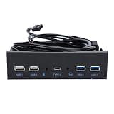 Phefop USB 3.0 19PIN USB 2.0 9PIN HD Audio Interface Motherboard Front Panel Bracket with High Definition Audio Mic Port for 10 8 7 PC Computer