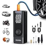 KUXISA Tire Inflator Portable Air Compressor, 3X Faster Air Compressor with Digital Pressure Gauge, 180PSI Faster Portable Air Pump for Cars, Motorcycles, Bicycles, Balls(Black)