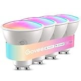 Govee GU10 Smart Bulb, Matter RGBWW Light Bulb Work with Alexa, Google Assistant, WiFi & Bluetooth Color Changing MR16 LED Bulbs, 64 Dynamic Scenes, Syncs with Music, 4 Pack, 400LM, GU10 Base