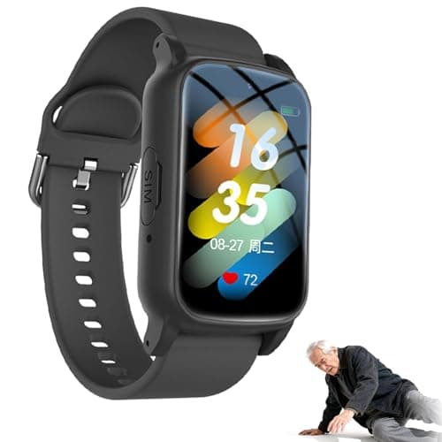 CAOJS Smart Watch with Fall Detection, Fall Alert Devices with Call Function & Video Call for Elderly, 600mAh Battery Capacity & 5-15 Meters Positioning Accuracy,Suit for Patients and Elderly