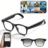 Gezxt AI Smart Glasses with Camera,AI Voice Assistant,8MP/1080P HD Video & Audio Recording Camera, Real-Time Voice Translation, Bluetooth Connectivity, Photochromic Sunglass Lenses for Men & Women
