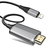 Lightning to HDMI Cable Adapter for iPhone to TV/Projector/Monitor , Plug & Play 1080P@60Hz HD Screen Mirroring, Portable HDMI Extender (6.6ft/2m) Compatible with iPhone 14/13/12/11/XS/XR/8+/SE