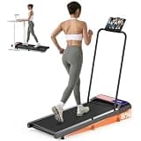RJOP Walking Treadmill Pad with Incline - Portable Under Desk Treadmill, Walking Mat Pad with Handle Bar, 2.5HP Low Noise, 2 in 1 Treadmills for Home Office