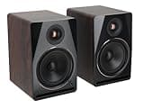 Rockville APM8D V2 8" Powered Studio Monitor Speakers Pair, Bluetooth, 160W RMS/500W Peak, Dark Wood