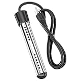 Immersion Water Heater, 1500W 110V Portable Submersible Water Heater with Intelligent Temperature Control, 158°F/70℃ Auto Shut-Off, 304 Stainless Steel Shield, Fast Heating for Travel, Camping, Pools