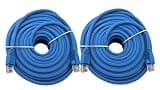 MICRO CONNECTORS 50 ft. Cat 6A 10Gb UTP Ethernet Patch (24AWG) Cable Blue 2-Pack (E09-050BL-2)